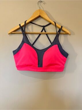 Champion Neon Pink and Charcoal Strappy Sports Bra